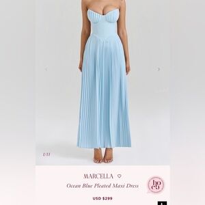 House of CB Strapless Light Blue Dress
